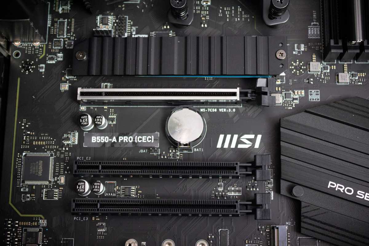 CMOS battery on an MSI B550-A Pro (CEC) motherboard