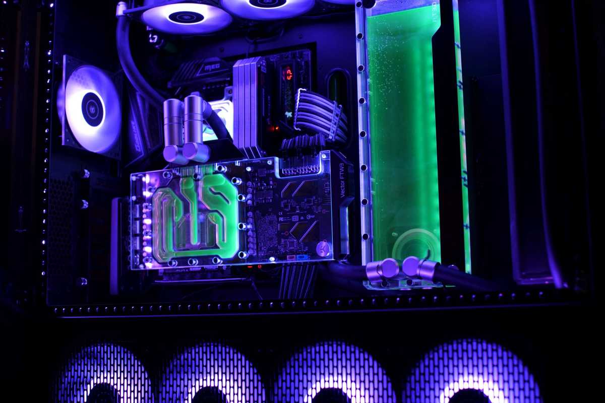 Tricked-out extreme gaming rig with water cooling