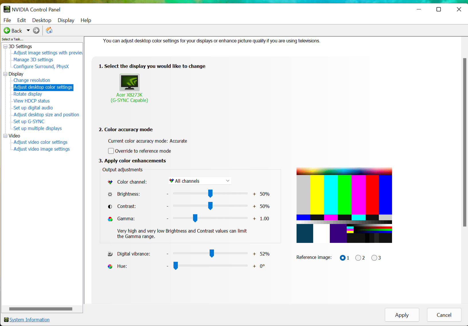 Digital vibrance in Nvidia's Control Panel