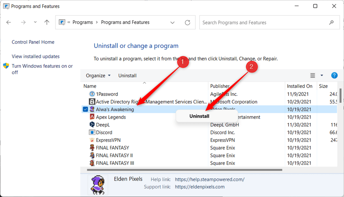 Uninstalling Games – Discord