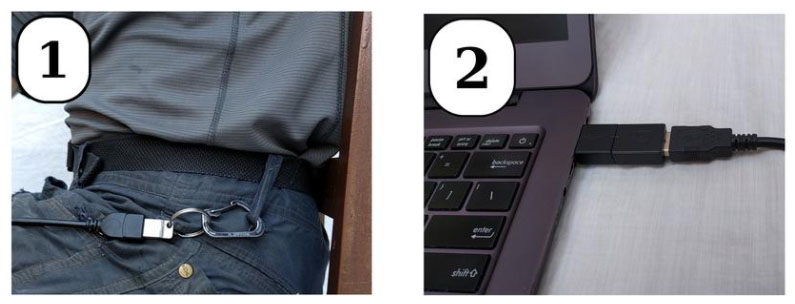 Buskill security device attached to belt loop