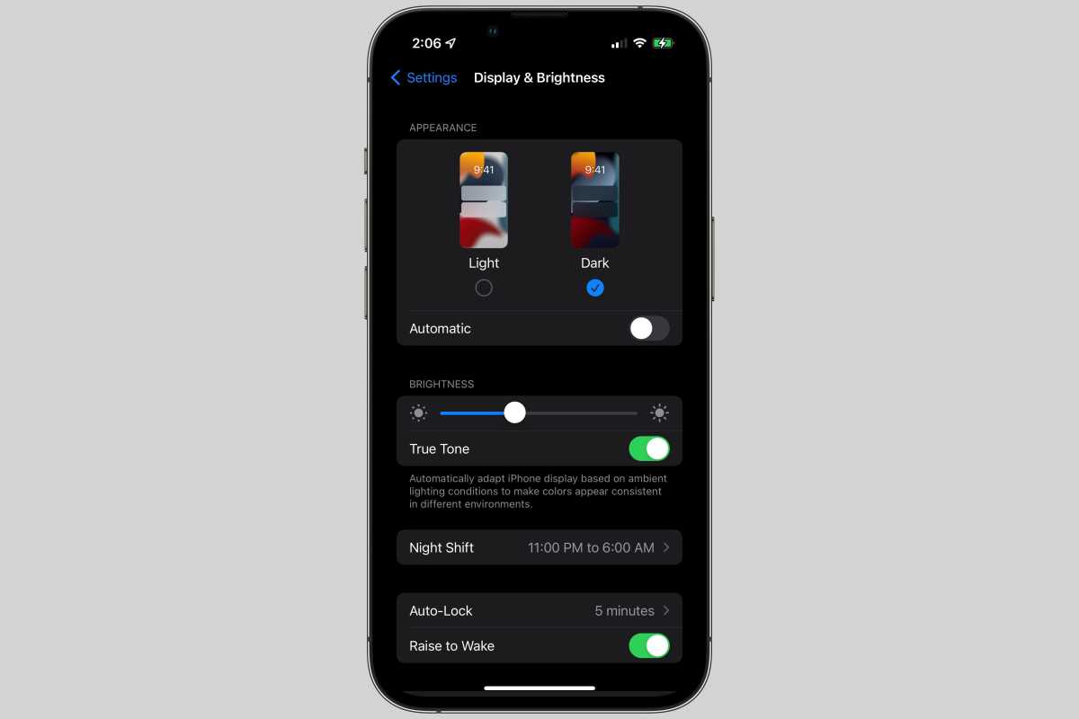 iphone display settings