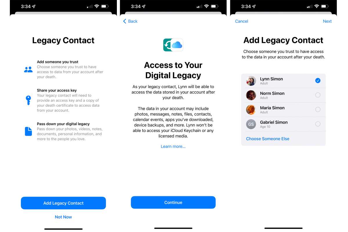 Legacy contact iOS