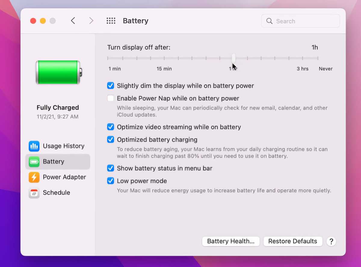 macos battery settings