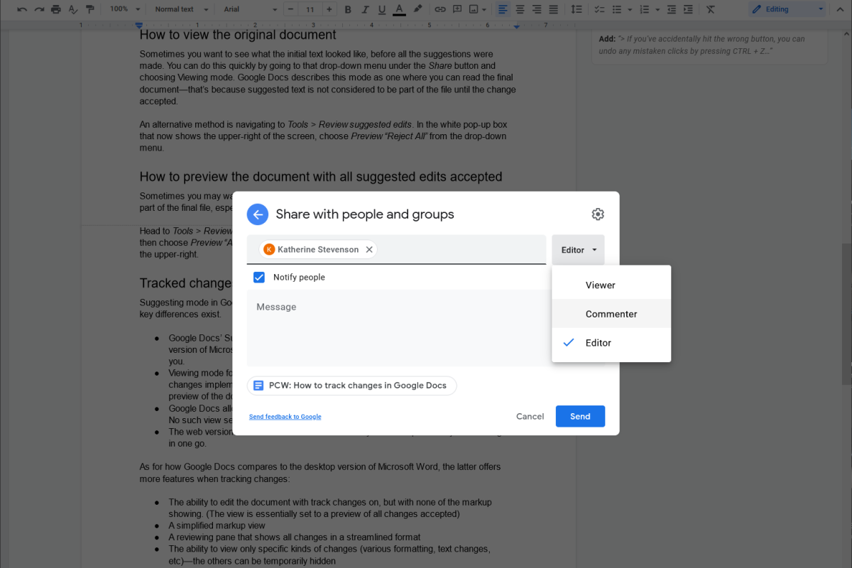 Partage Google Docs En Mode Commentateur