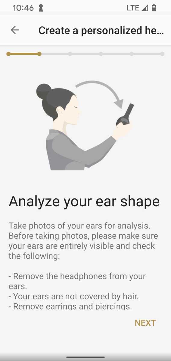 Sony ear shape analyzer