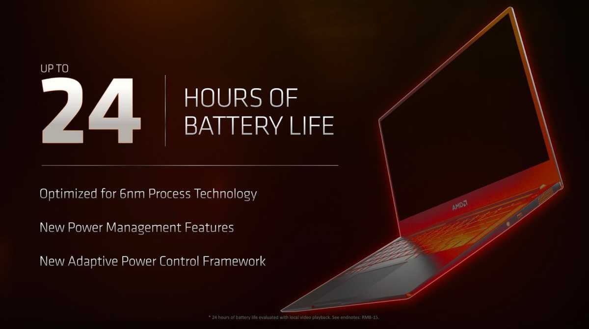 AMD Ryzen laptop 24 hour battery life claims