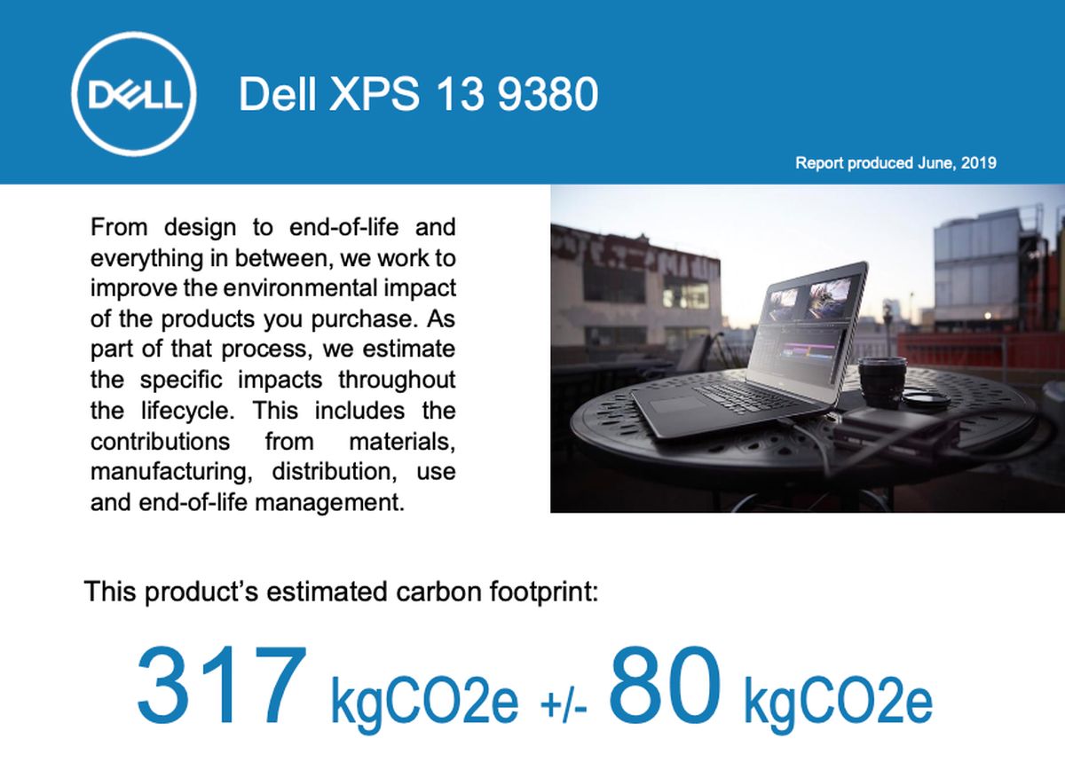 Dell XPS 13 sustainability report