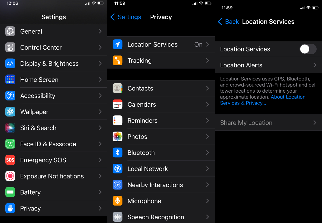 iPhone battery location