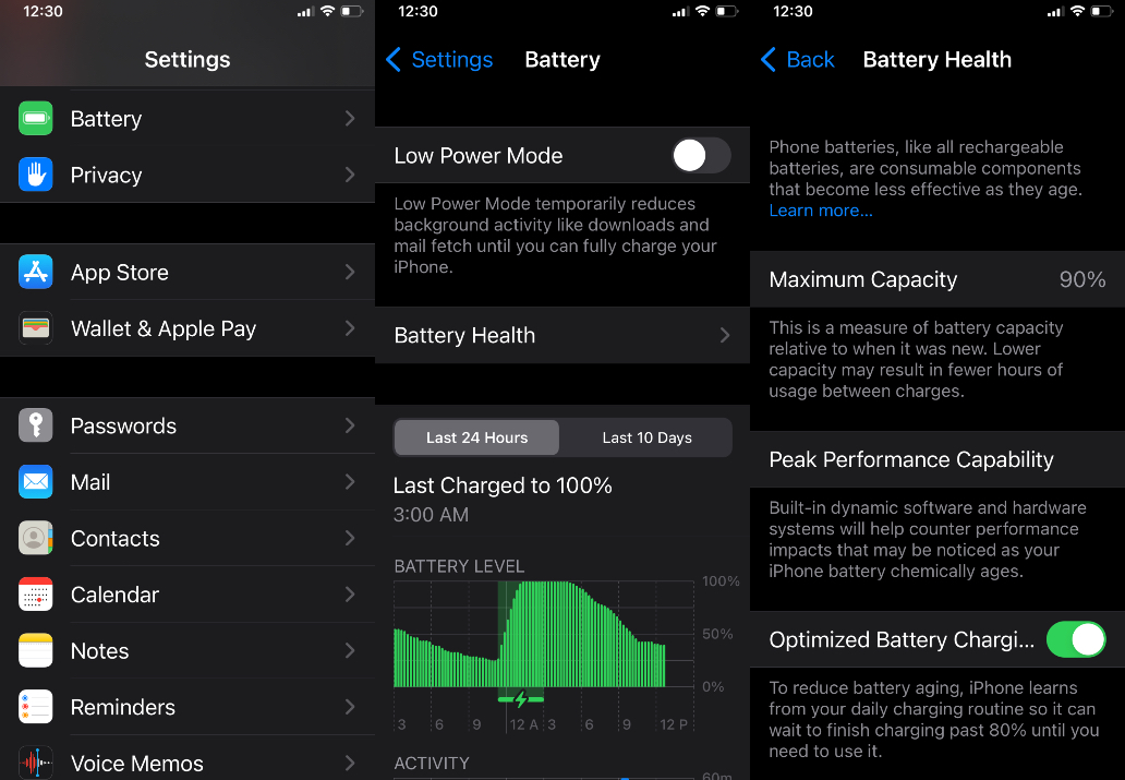 Santé De La Batterie De L'Iphone