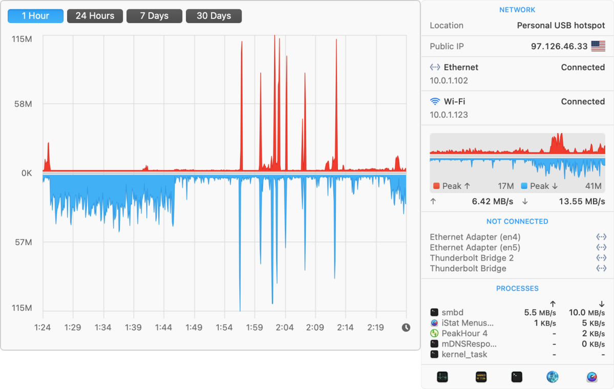 internet monitor iStat big chart bordered