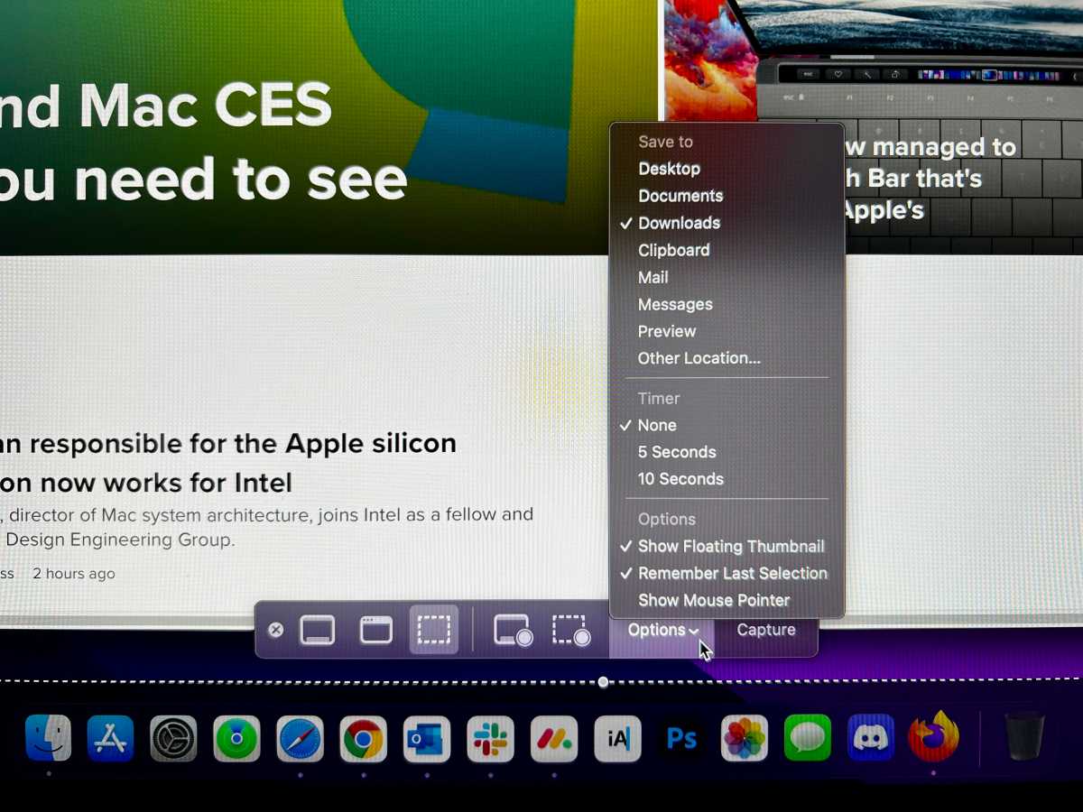 mac capture options