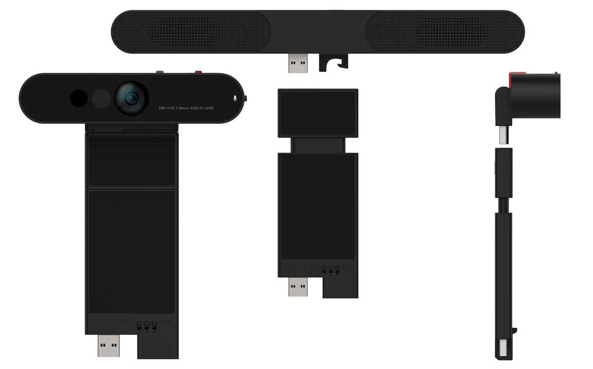 Lenovo modular sound bar and webcam