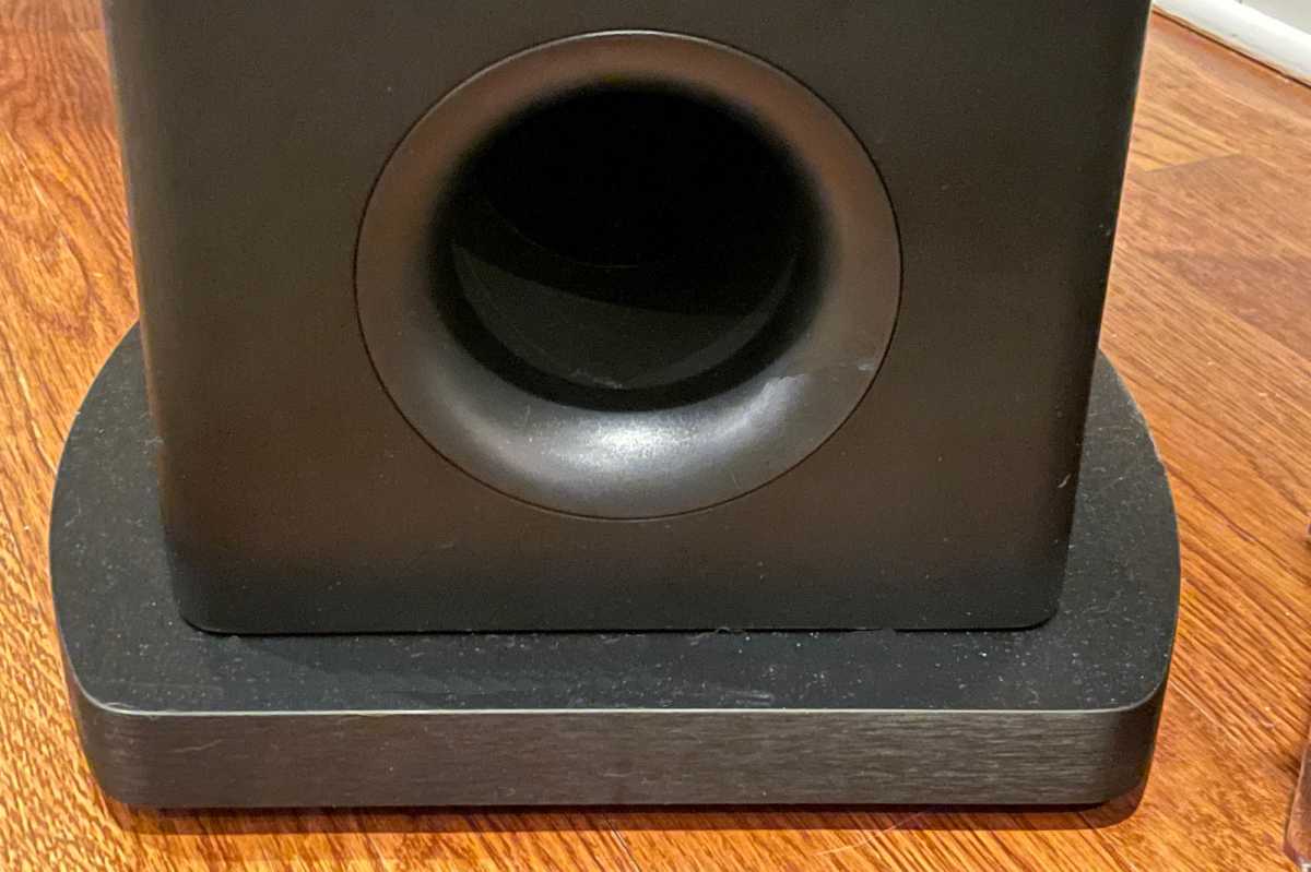 detail view of front port on THX-365T loudspeaker