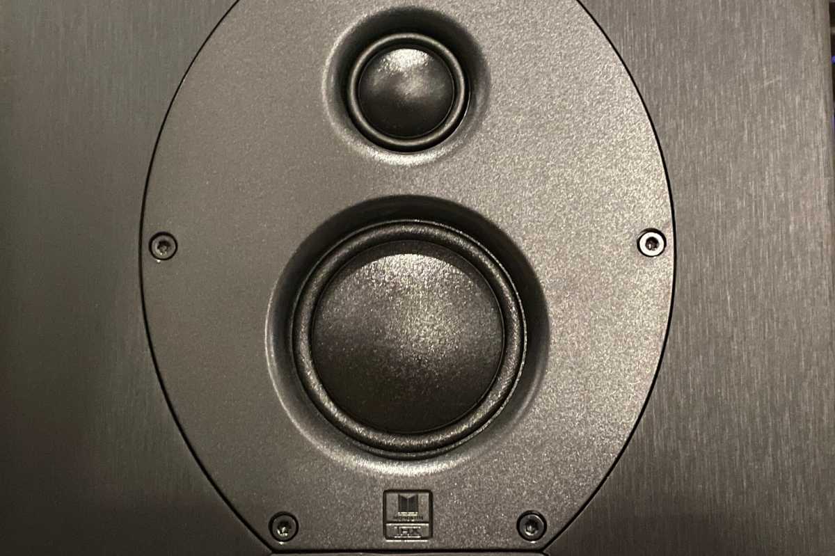 tweeter and mid-range on Monolith THX-465T tower speakers