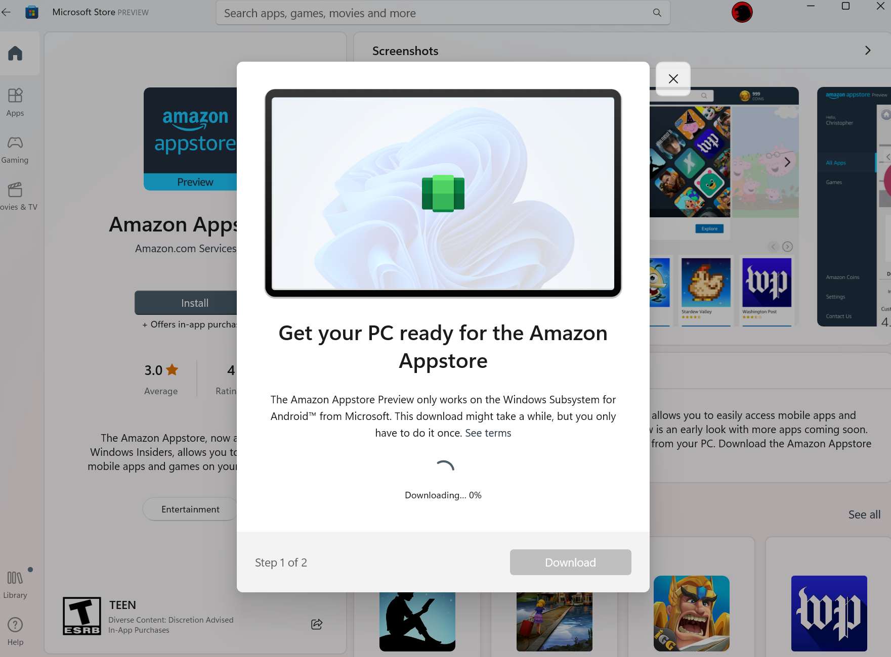 Amazon Appstore Windows 11 