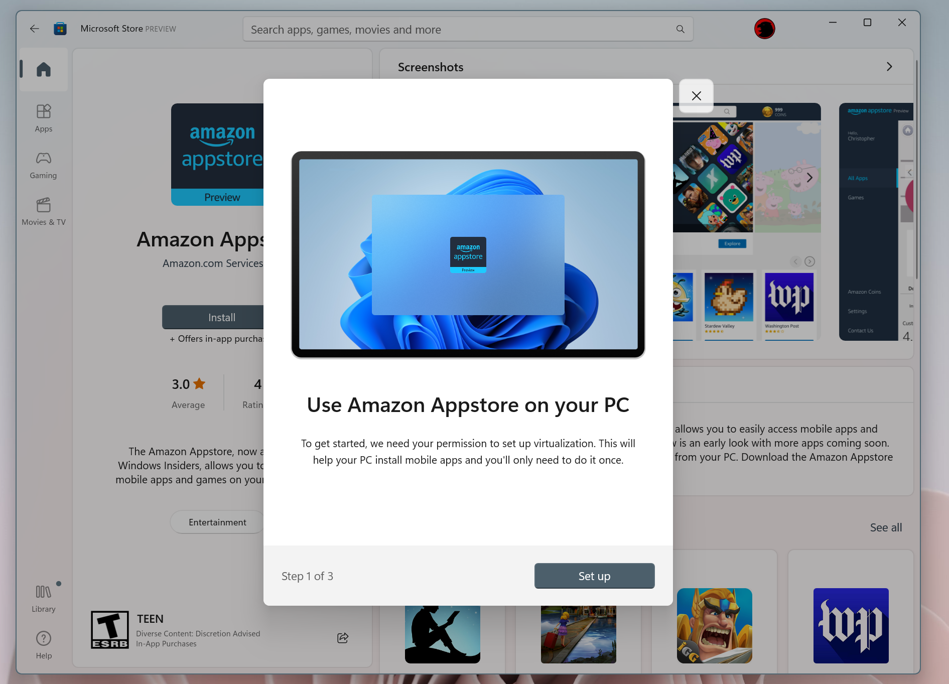 Amazon Appstore Windows 11 