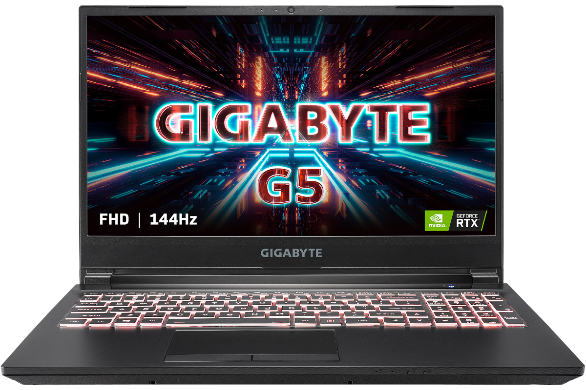 Gigabyte gaming laptop facing front