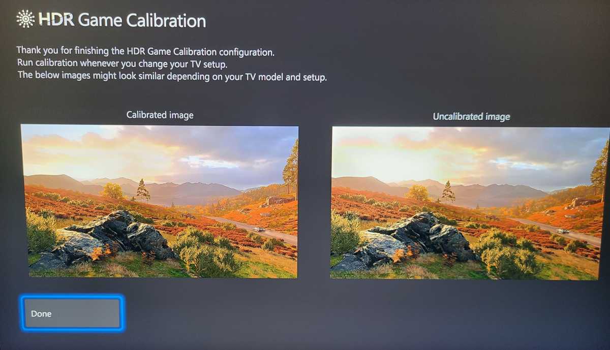 HDR Game Calibration Xbox