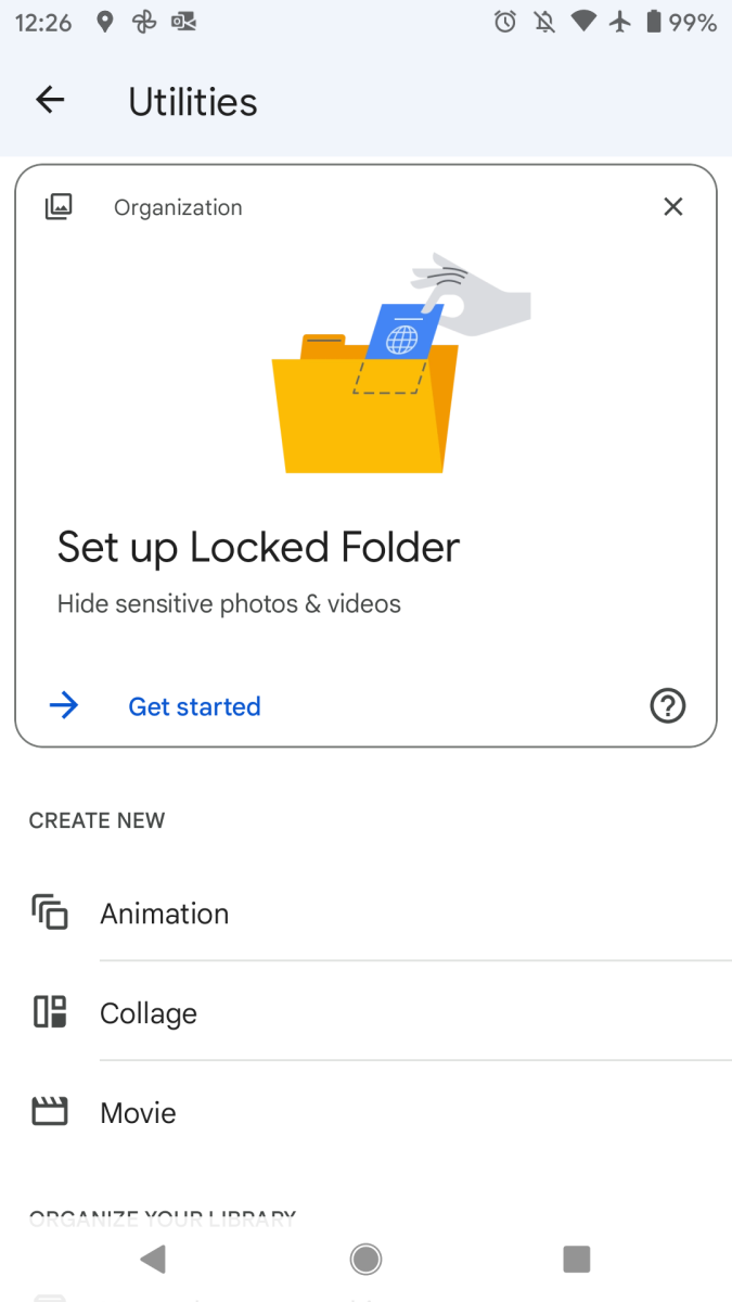 Google Photos Utilities - Locked Folder setup