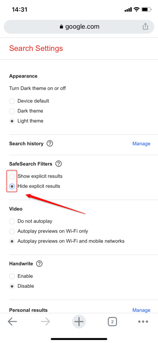 Smartsearch Browsing Filter