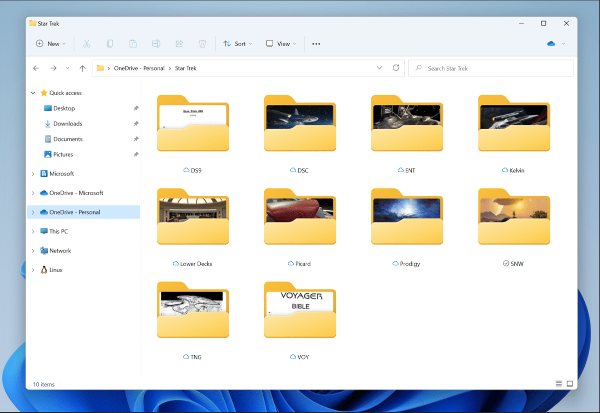 Windows 11 Insider Preview Build 22557 folder preview