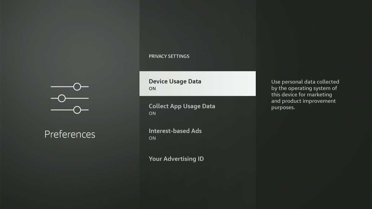 Fire TV privacy settings