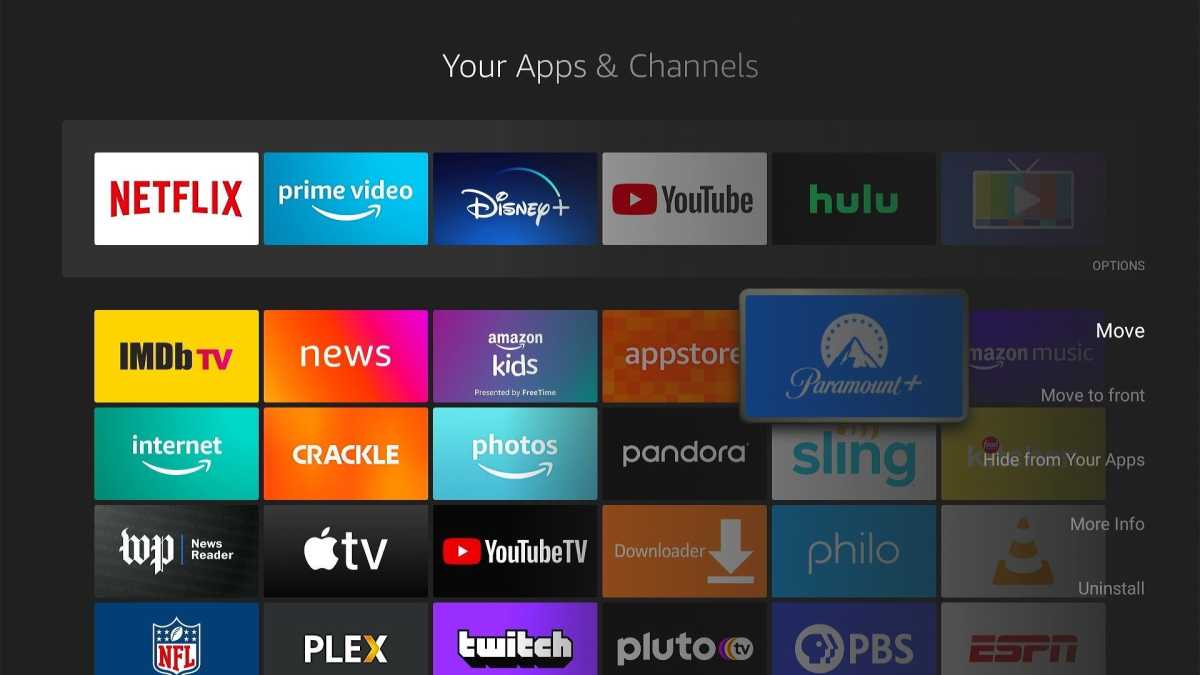 Fire TV apps list