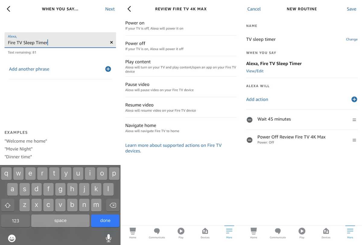 Fire TV Routines in the Alexa app