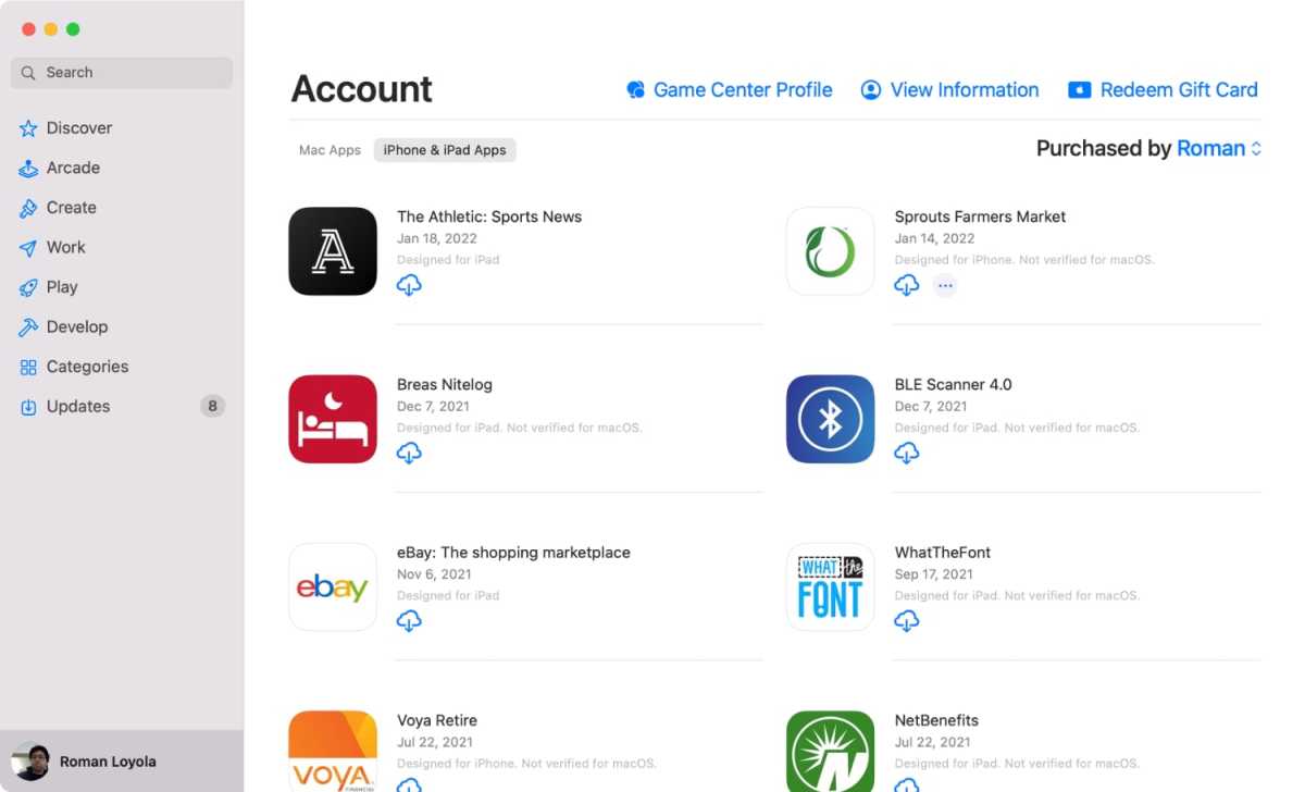 App Store purchased apps