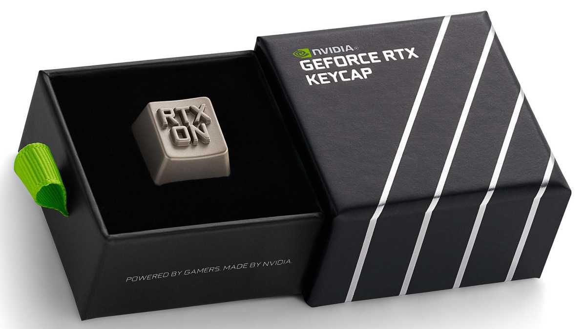 Nvidia RTX ON keycap in presentation box