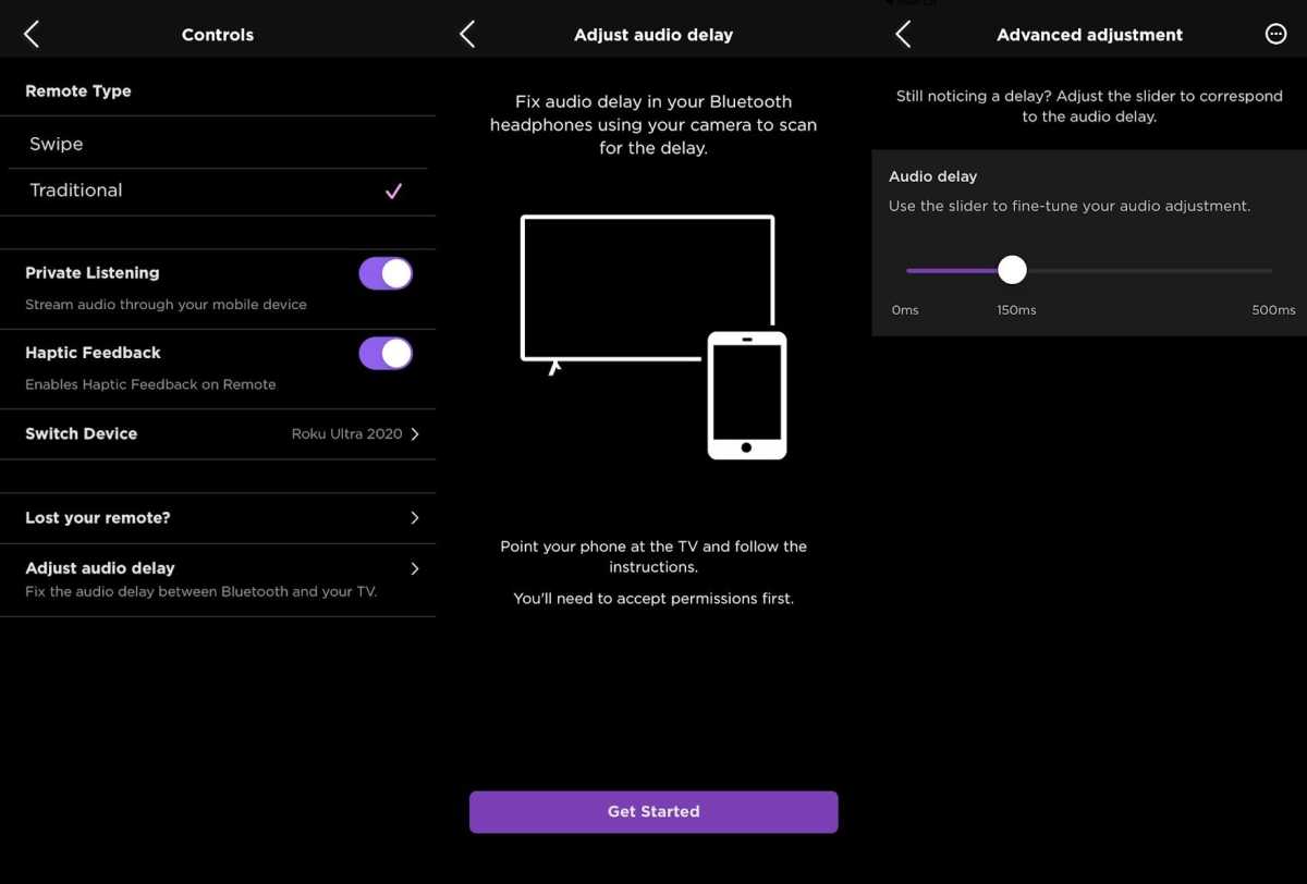 Private listening in Roku's mobile app