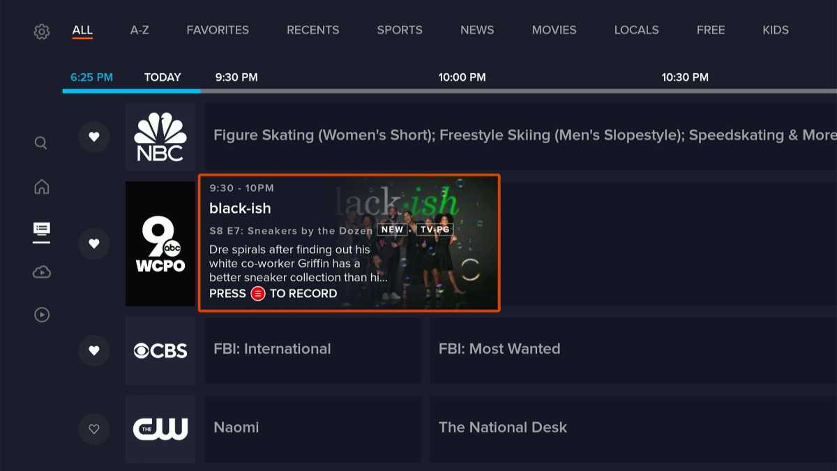 Sling TV guide