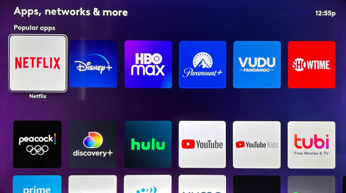 XClass TV app menu