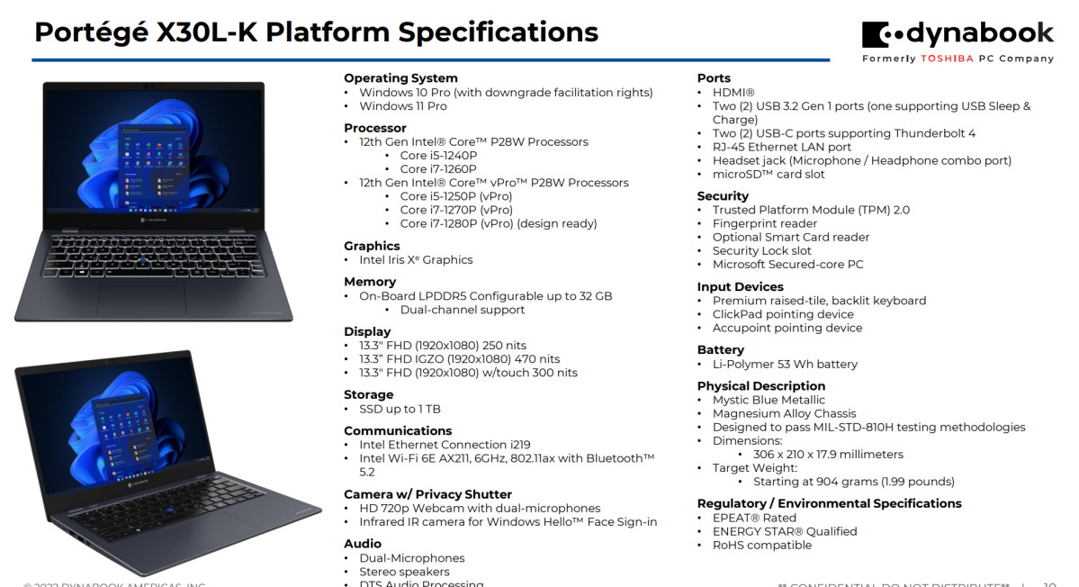 Dynabook PortÉGÉ X30L-K