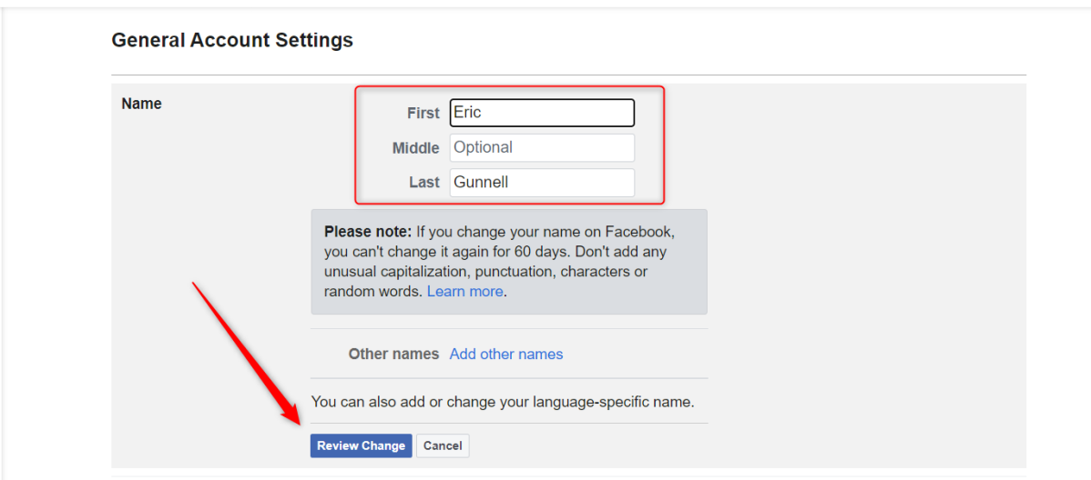 Change facebook name how to your on How to