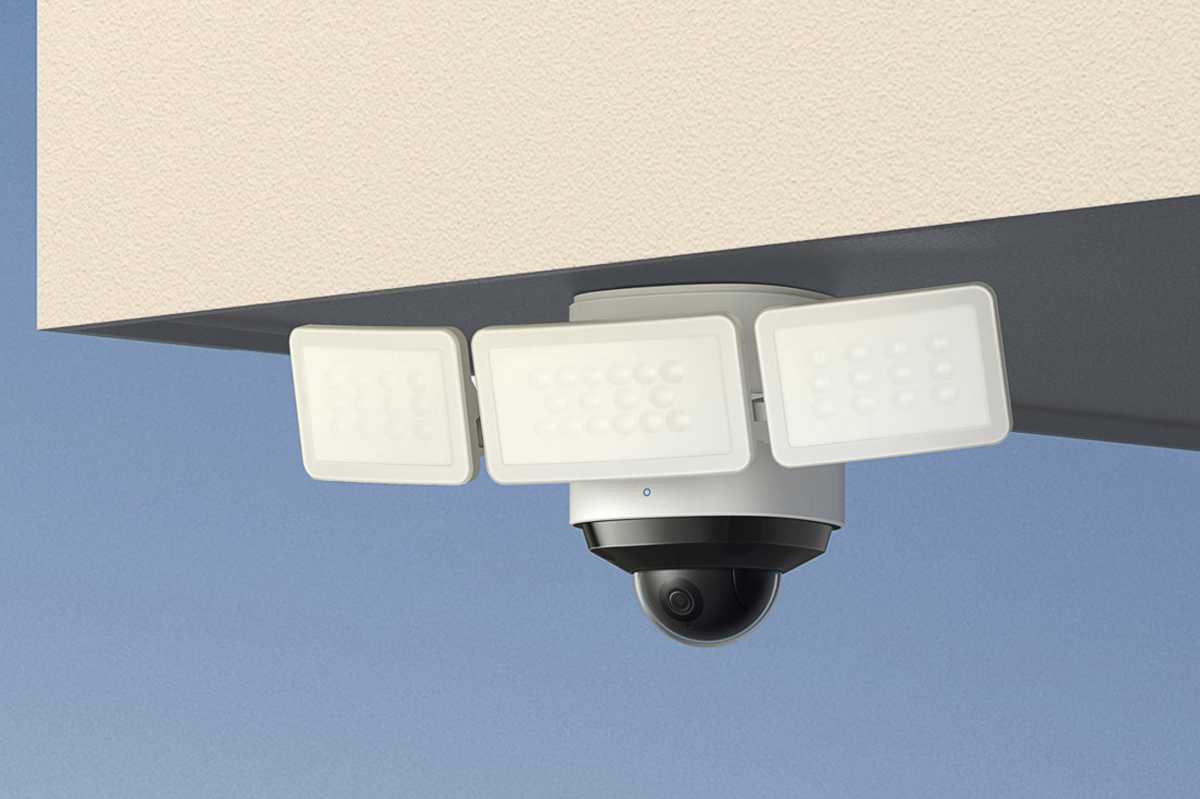 Eufy Floodlight Cam 2 Pro mounted on a ceiling