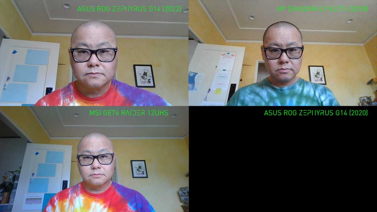 Webcam comparison photo