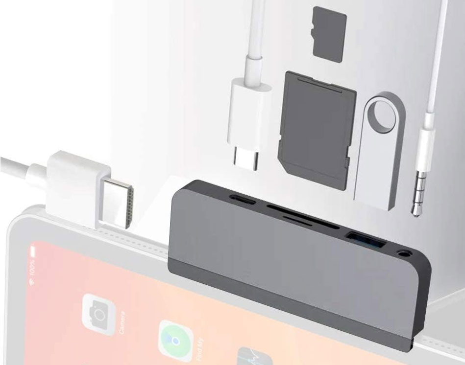 De Beste Gadgets iPhone / iPad 4 en 1 Lightning Hub avec connexion USB, HDMI  et RJ45 