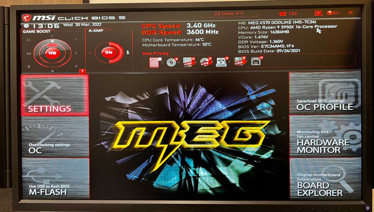 MSI X570 Godlike motherboard bios