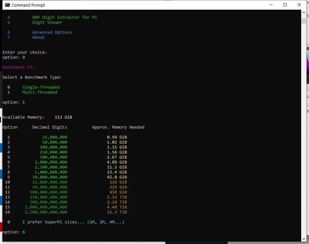 Running y-cruncher to calculate pi.