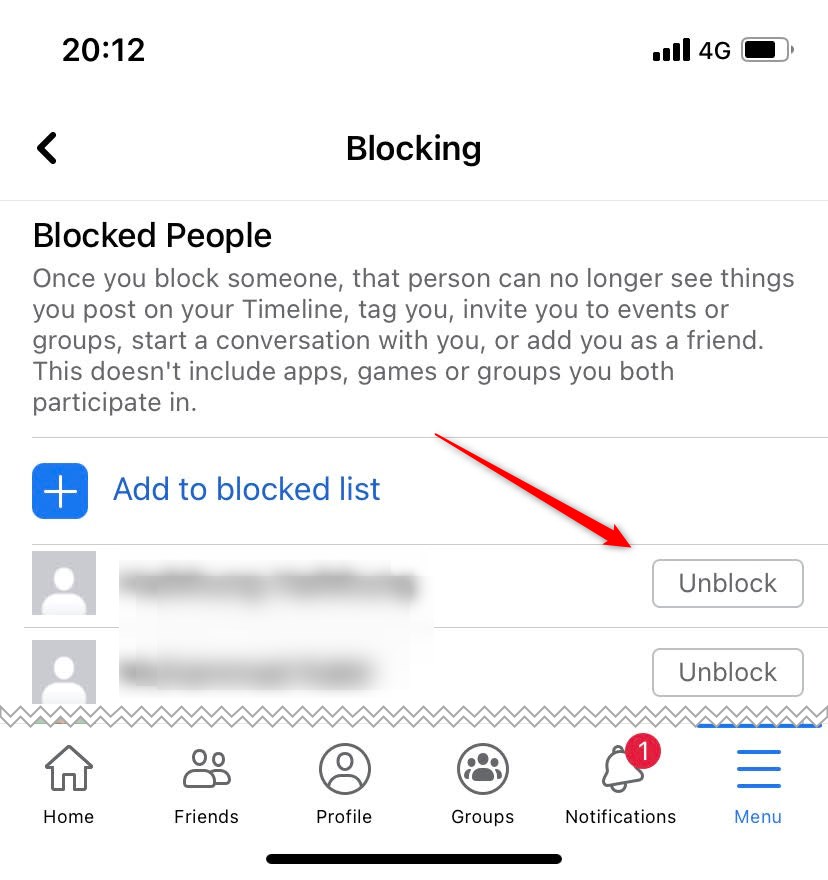 Tap unblock