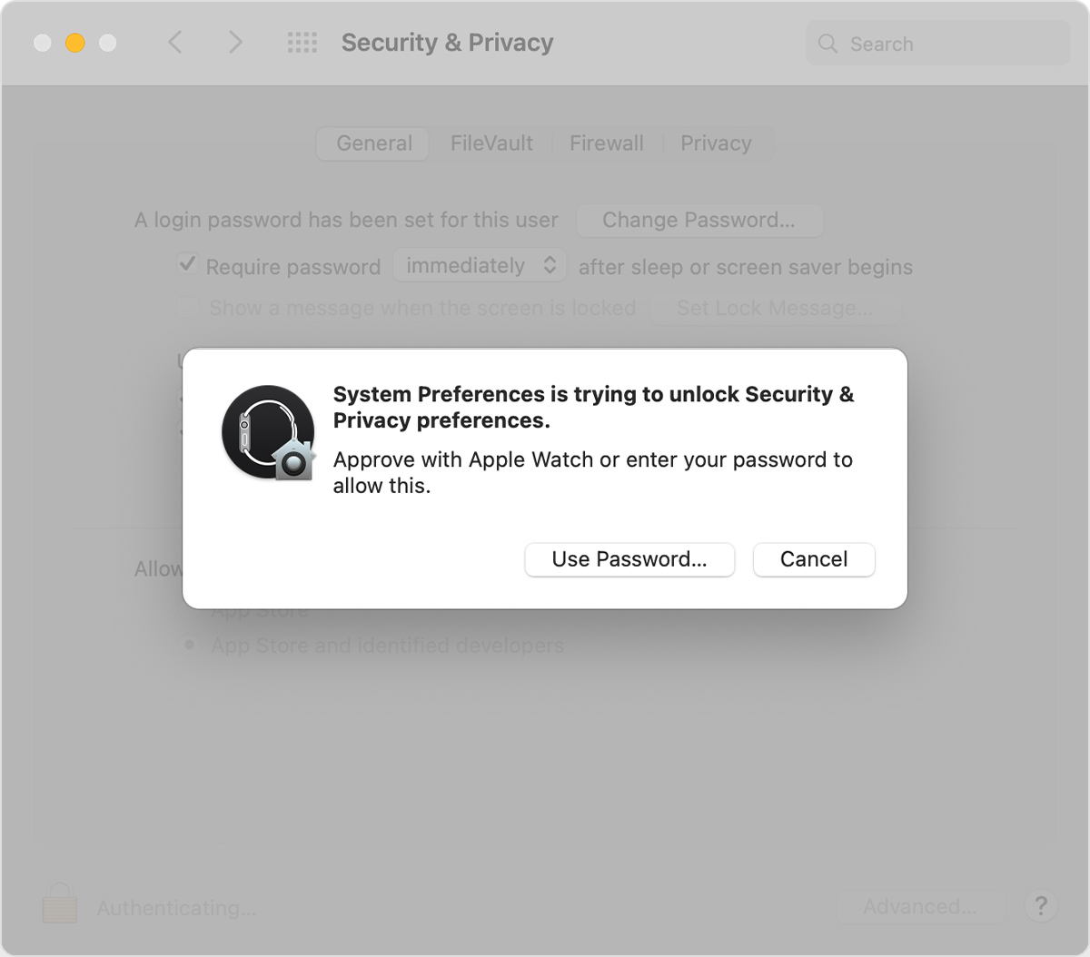 apple watch security popover