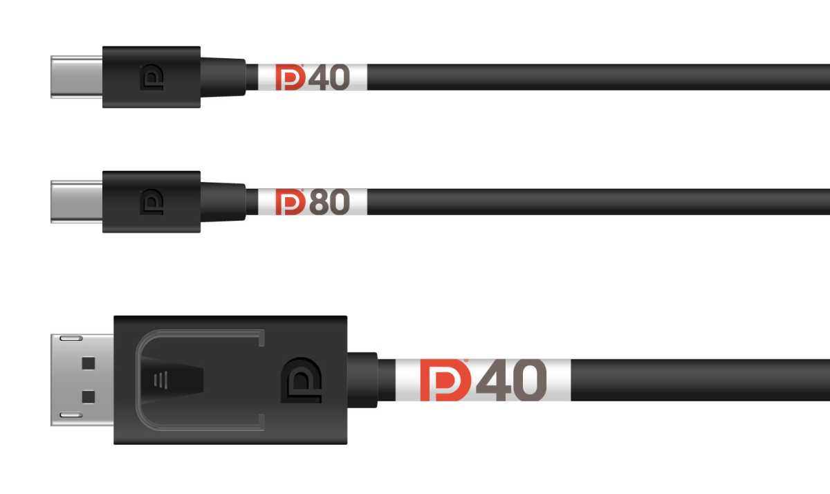 DisplayPort DP40 and DP80 cables