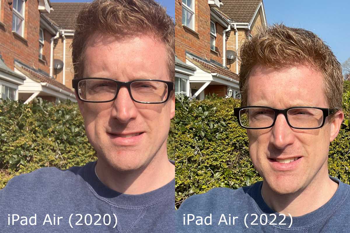 Comparison of front cameras on iPad Air (2020) and iPad Air (2022)