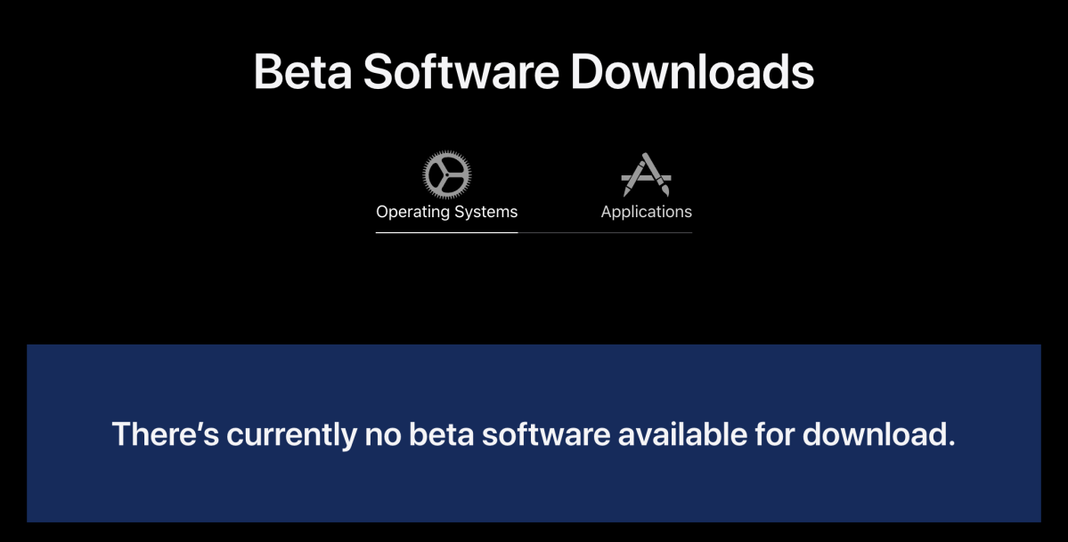 Apple developer no beta