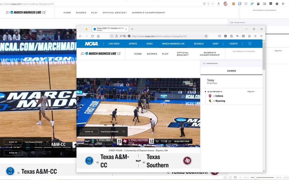 March Madness Live on the web
