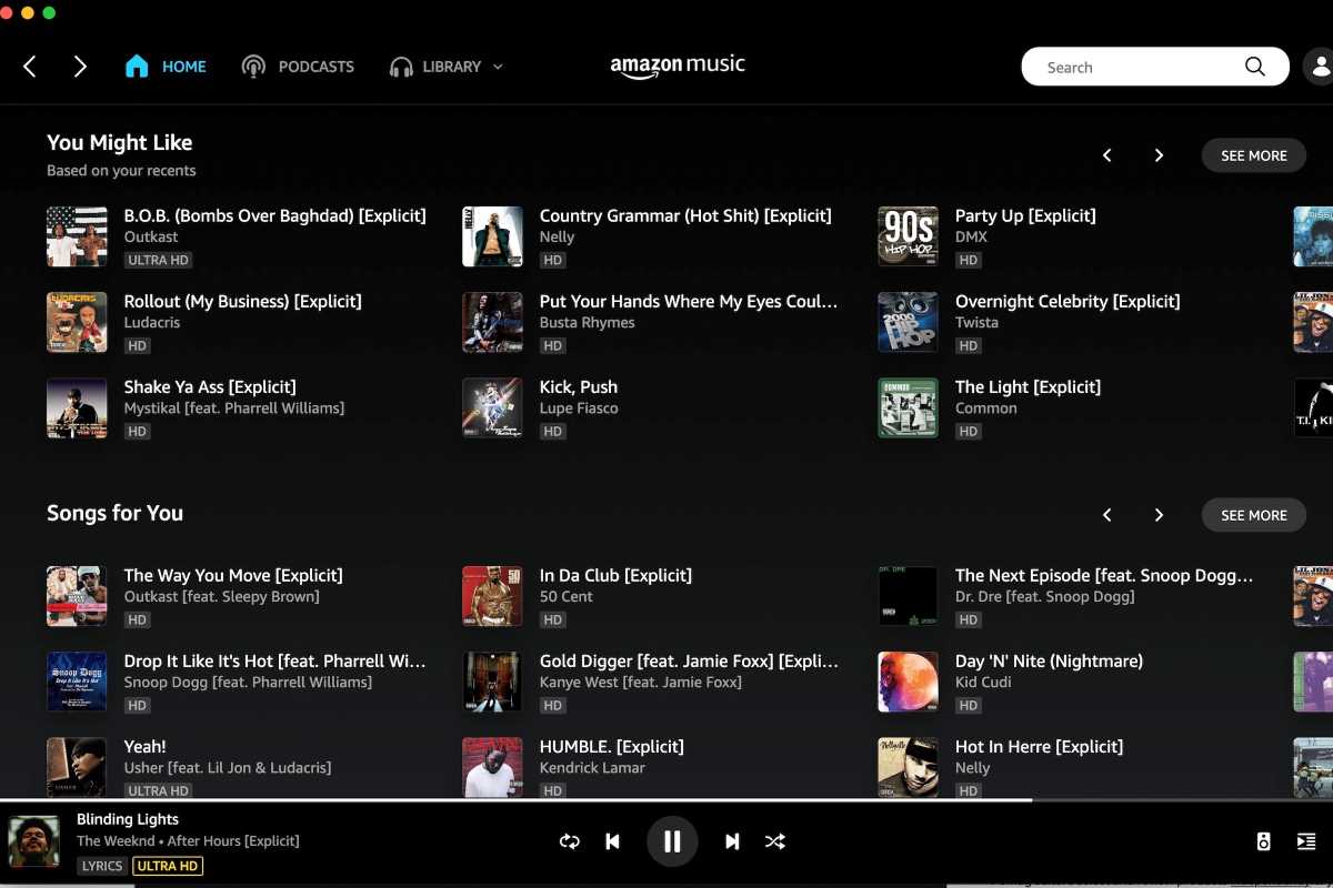 Amazon Music Unlimited recommendations