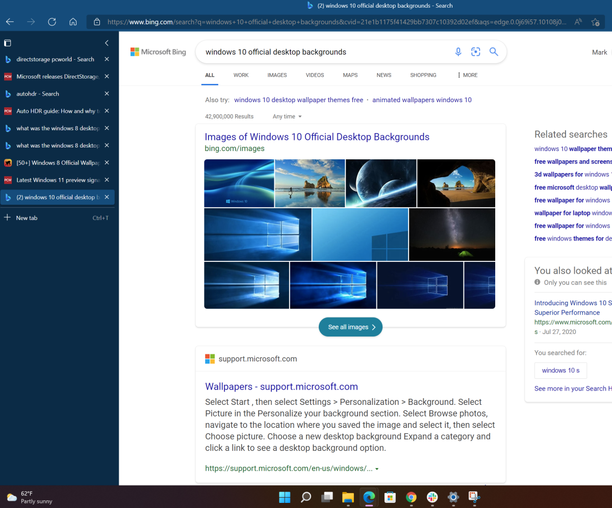 Microsoft Edge vertical tabs