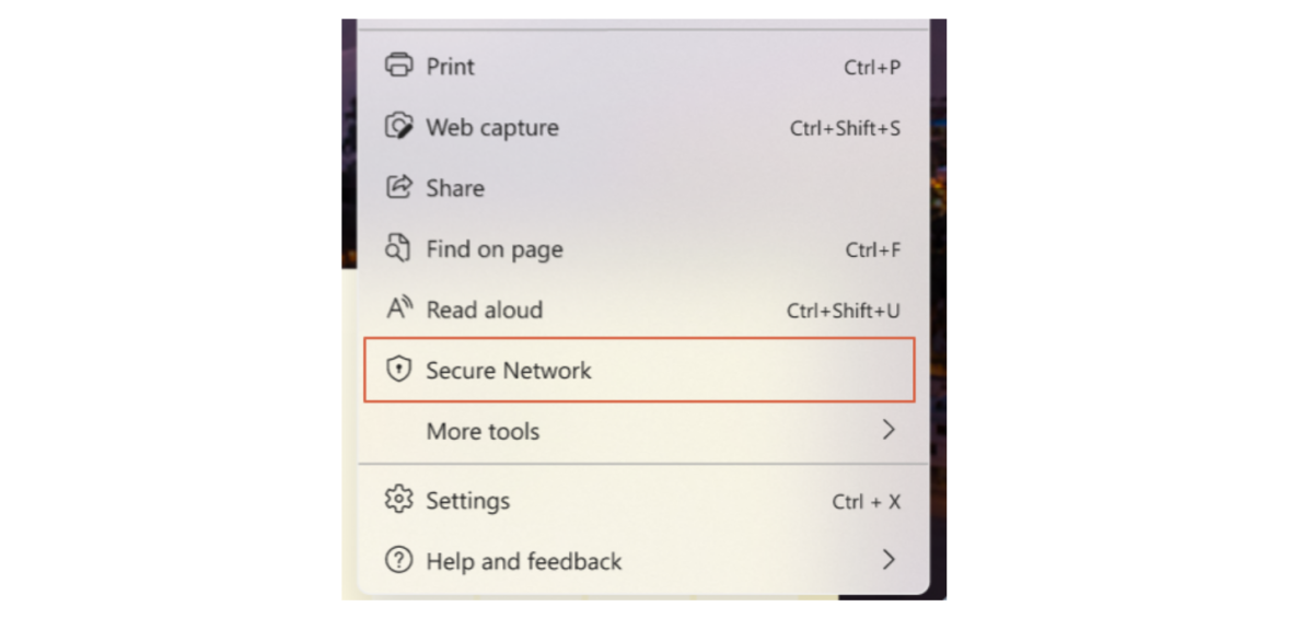 Microsoft Edge Secure Network